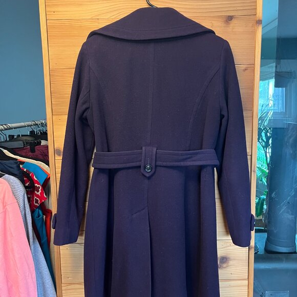 Anne Klein Wool Blend Purple Pea Coat Size Medium - Picture 4 of 10